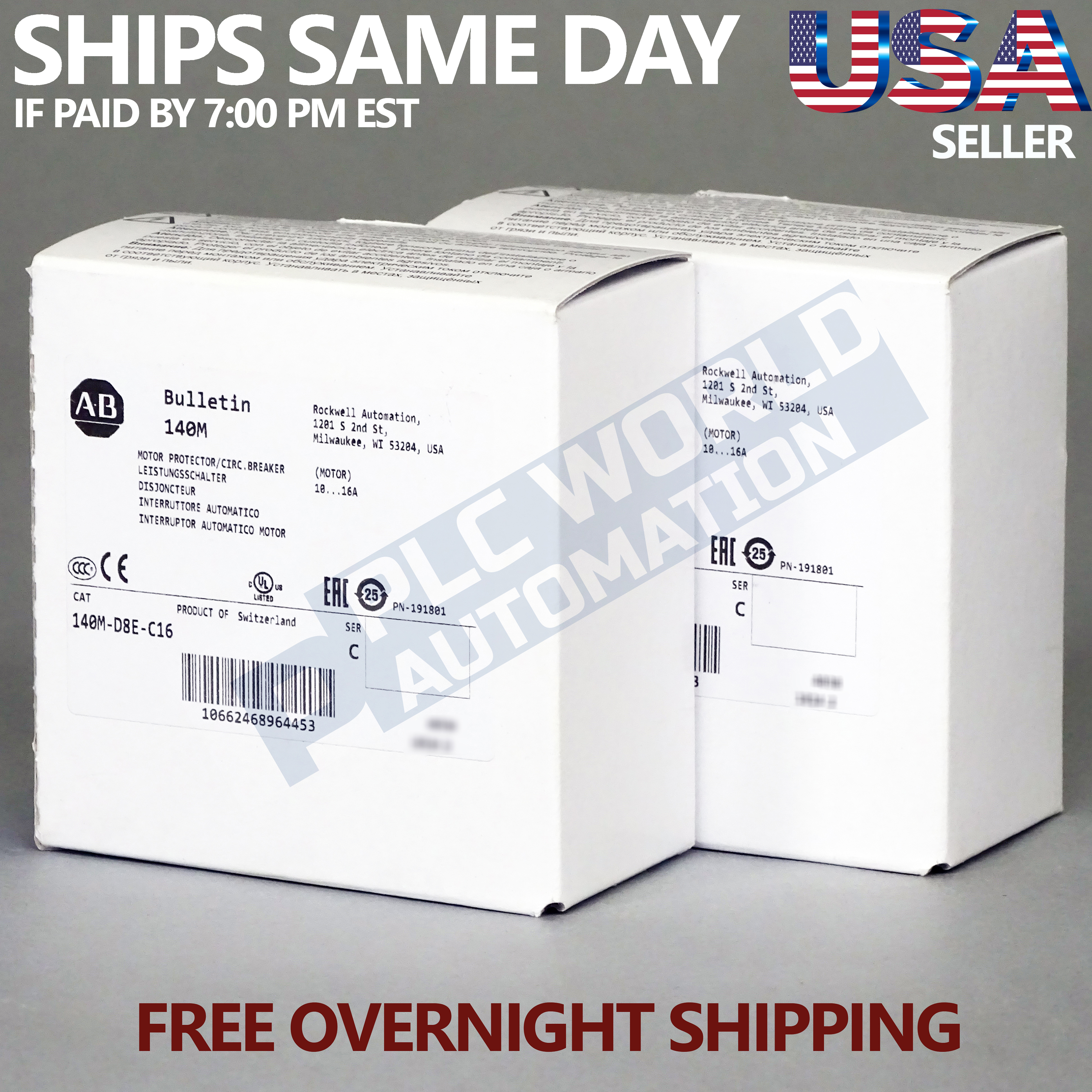 ONE YEAR WARRANTY Factory Sealed ! New In Box AB Breaker 140M-D8E-C10